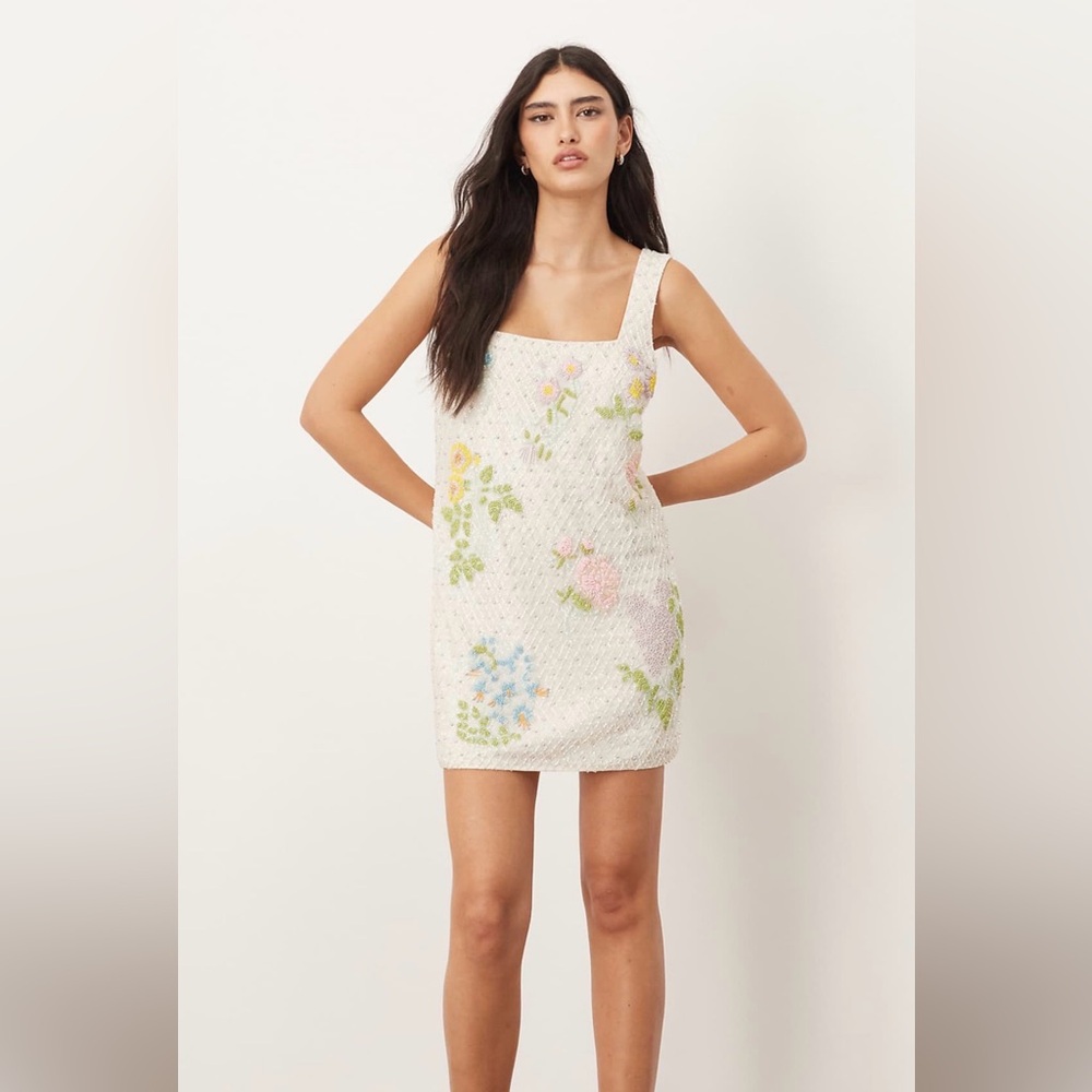 Floral Embroidered Mini Dress